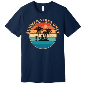 Summer Vibes Only Retro Beach Sunset Premium T-Shirt