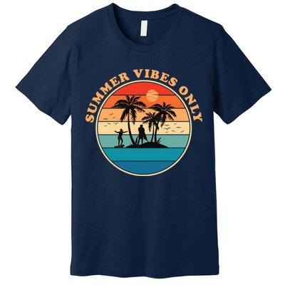 Summer Vibes Only Retro Beach Sunset Premium T-Shirt