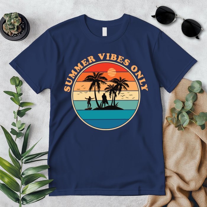 Summer Vibes Only Retro Beach Sunset Premium T-Shirt