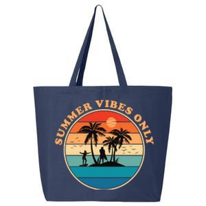 Summer Vibes Only Retro Beach Sunset 25L Jumbo Tote