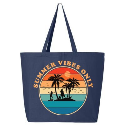 Summer Vibes Only Retro Beach Sunset 25L Jumbo Tote