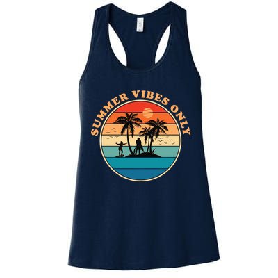 Summer Vibes Only Retro Beach Sunset Womens Tank Top