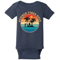 Summer Vibes Only Retro Beach Sunset Baby Bodysuit