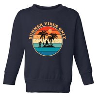 Summer Vibes Only Retro Beach Sunset Toddler Sweatshirt