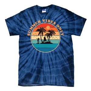 Summer Vibes Only Retro Beach Sunset Tie-Dye T-Shirt