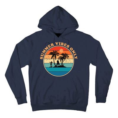 Summer Vibes Only Retro Beach Sunset Tall Hoodie