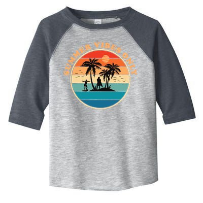 Summer Vibes Only Retro Beach Sunset Toddler Fine Jersey T-Shirt