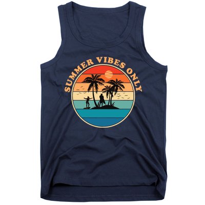 Summer Vibes Only Retro Beach Sunset Tank Top