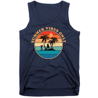 Summer Vibes Only Retro Beach Sunset Tank Top