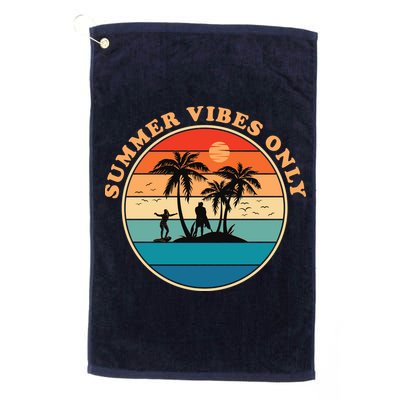 Summer Vibes Only Retro Beach Sunset Golf Towel