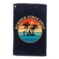 Summer Vibes Only Retro Beach Sunset Golf Towel