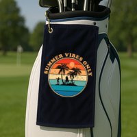 Summer Vibes Only Retro Beach Sunset Golf Towel