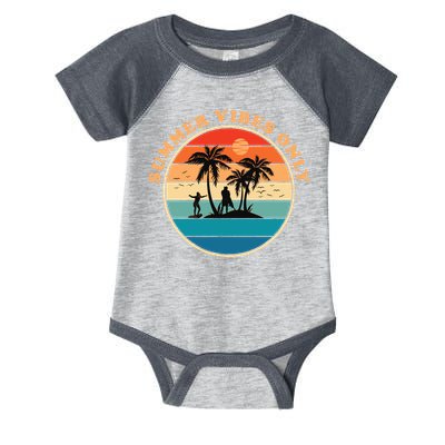 Summer Vibes Only Retro Beach Sunset Infant Baby Jersey Bodysuit