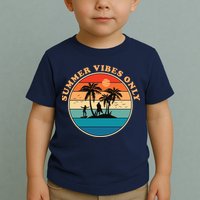Summer Vibes Only Retro Beach Sunset Toddler T-Shirt