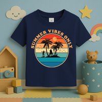 Summer Vibes Only Retro Beach Sunset Toddler T-Shirt