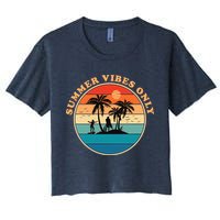 Summer Vibes Only Retro Beach Sunset Crop Top