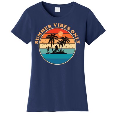 Summer Vibes Only Retro Beach Sunset Women's T-Shirt