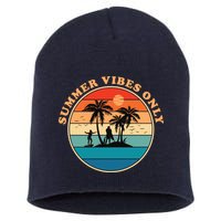 Summer Vibes Only Retro Beach Sunset Short Acrylic Beanie