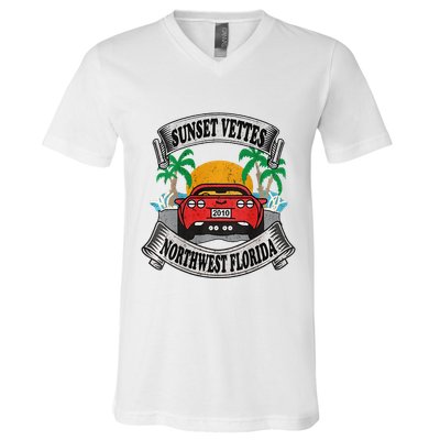 Sunset Vettes Of Northwest Florida V-Neck T-Shirt