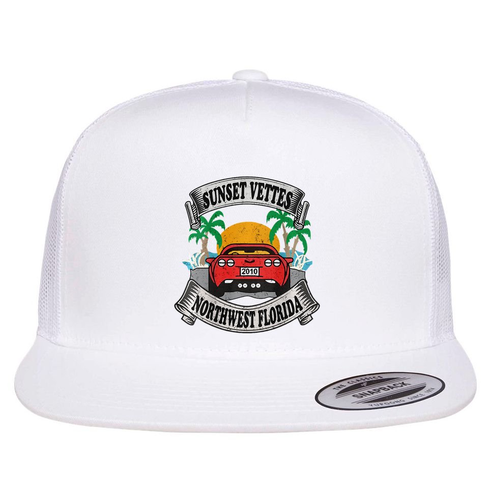 Sunset Vettes Of Northwest Florida Flat Bill Trucker Hat