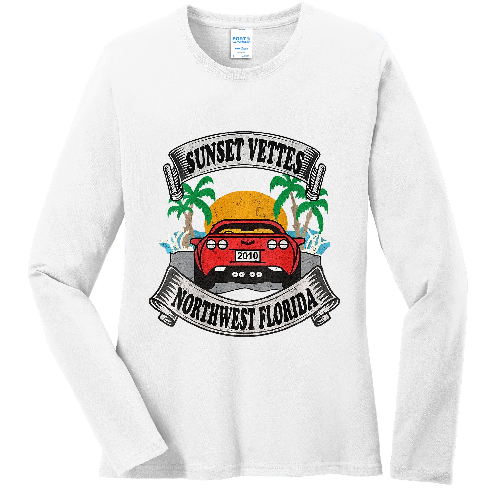 Sunset Vettes Of Northwest Florida Ladies Long Sleeve Shirt