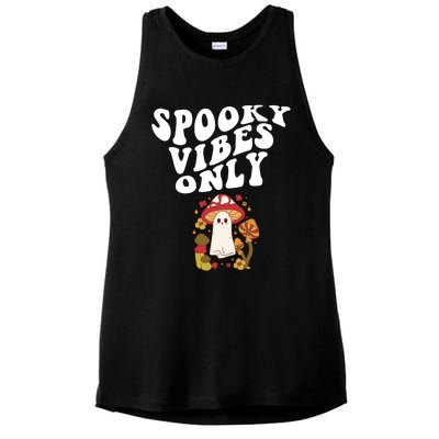 Spooky Vibes Only Cute Hippie Halloween Ghost Flowers Gift Ladies PosiCharge Tri-Blend Wicking Tank