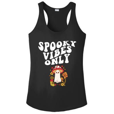 Spooky Vibes Only Cute Hippie Halloween Ghost Flowers Gift Ladies PosiCharge Competitor Racerback Tank