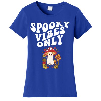 Spooky Vibes Only Cute Hippie Halloween Ghost Flowers Gift Women's T-Shirt