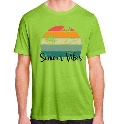 Summer Vibes Palm Trees Retro Sunset Adult ChromaSoft Performance T-Shirt