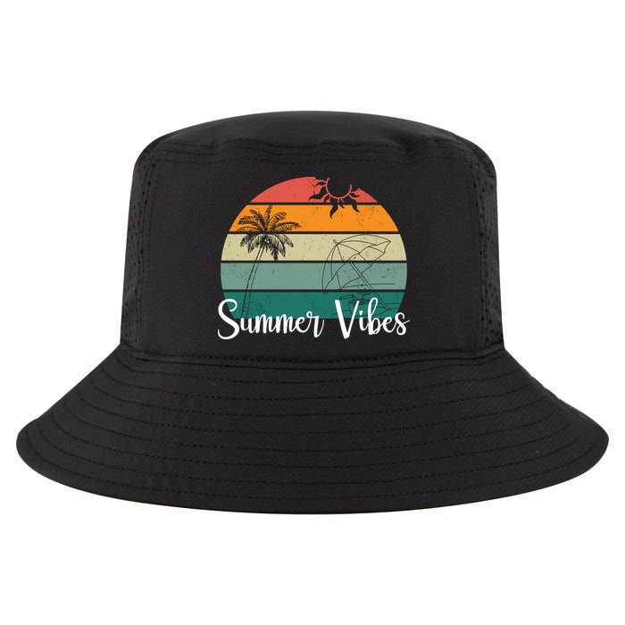 Summer Vibes Palm Trees Retro Sunset Cool Comfort Performance Bucket Hat