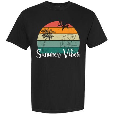 Summer Vibes Palm Trees Retro Sunset Garment-Dyed Heavyweight T-Shirt