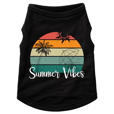 Summer Vibes Palm Trees Retro Sunset Doggie Tank