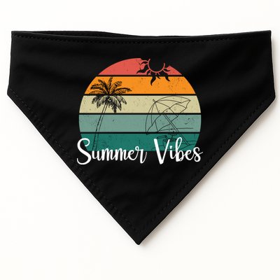 Summer Vibes Palm Trees Retro Sunset USA-Made Doggie Bandana