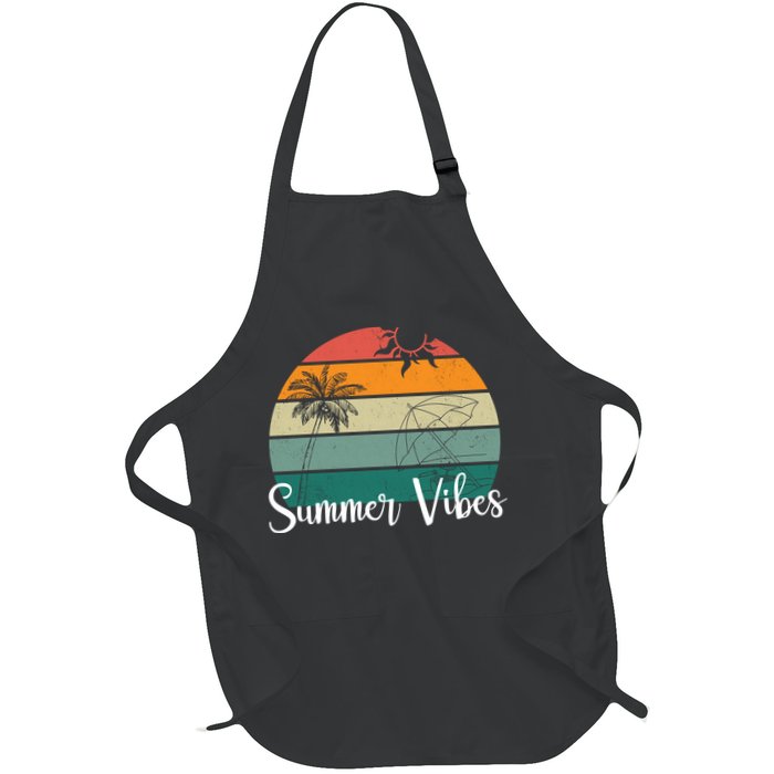 Summer Vibes Palm Trees Retro Sunset Apron