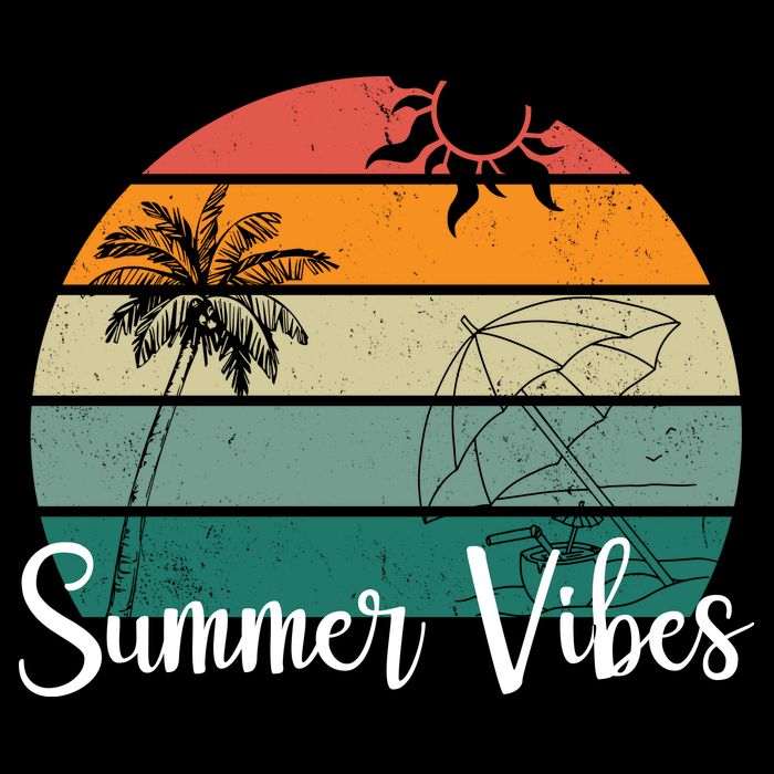 Summer Vibes Palm Trees Retro Sunset Apron