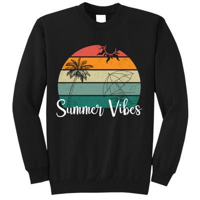 Summer Vibes Palm Trees Retro Sunset Sweatshirt