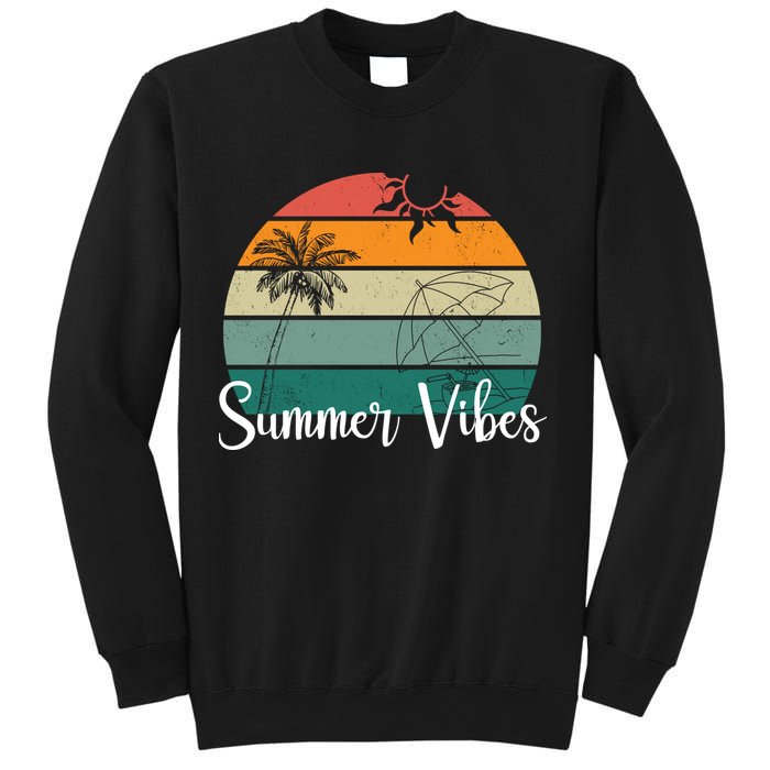 Summer Vibes Palm Trees Retro Sunset Sweatshirt