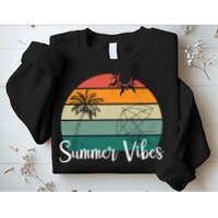 Summer Vibes Palm Trees Retro Sunset Sweatshirt