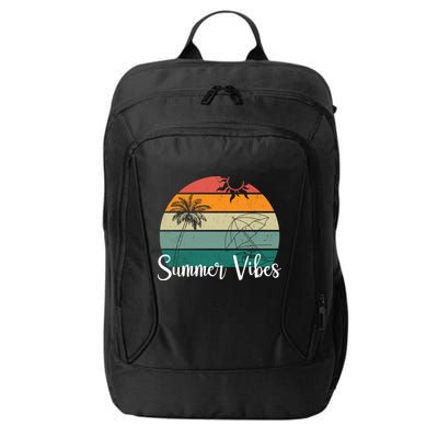 Summer Vibes Palm Trees Retro Sunset City Backpack