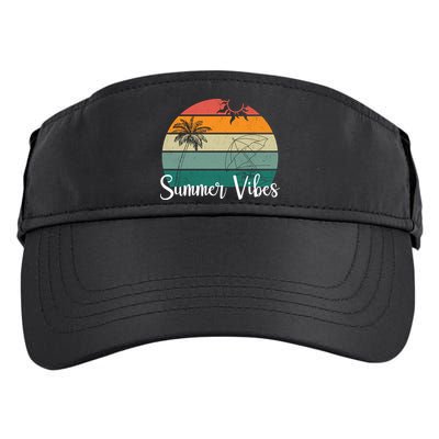 Summer Vibes Palm Trees Retro Sunset Adult Drive Performance Visor