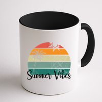 Summer Vibes Palm Trees Retro Sunset Mug