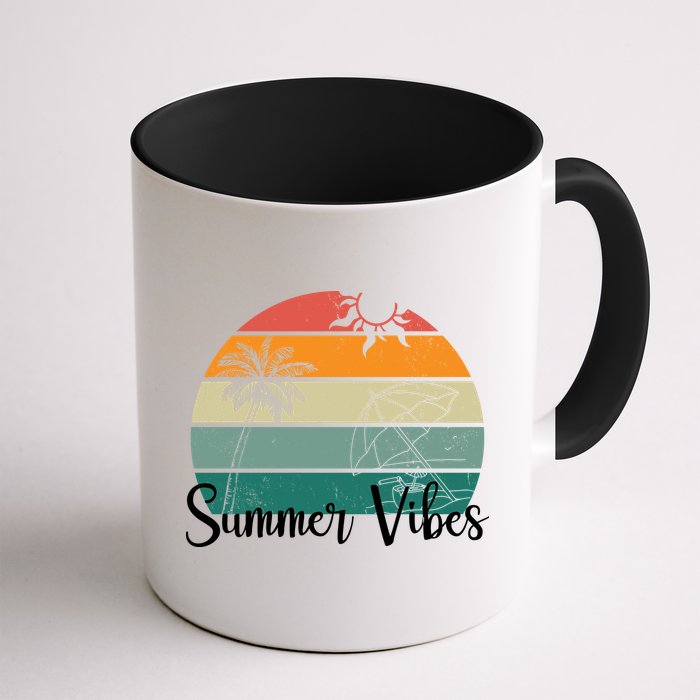 Summer Vibes Palm Trees Retro Sunset Mug