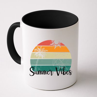 Summer Vibes Palm Trees Retro Sunset Coffee Mug