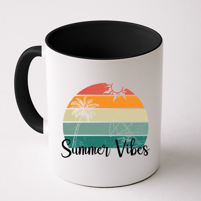 Summer Vibes Palm Trees Retro Sunset Mug