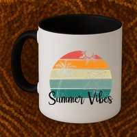 Summer Vibes Palm Trees Retro Sunset Mug