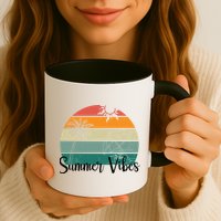 Summer Vibes Palm Trees Retro Sunset Mug