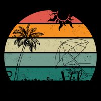 Summer Vibes Palm Trees Retro Sunset Mug