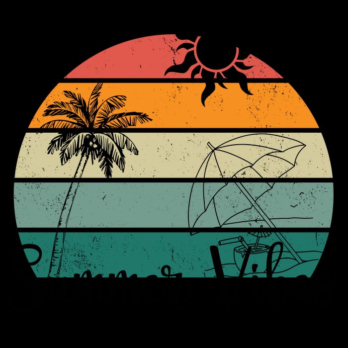 Summer Vibes Palm Trees Retro Sunset Mug