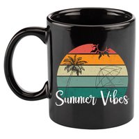 Summer Vibes Palm Trees Retro Sunset 11oz C Handle Ceramic Mug