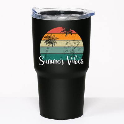 Summer Vibes Palm Trees Retro Sunset Tumbler